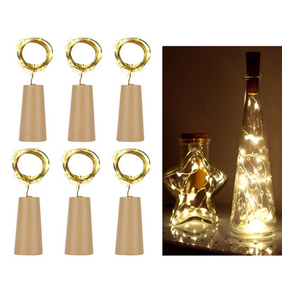 

Gobestart 6Pcs Cork Shaped LED Night Light Starry Light Wine Bottle Lamp For Party Decor