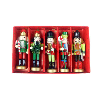 

5Inch Wooden Nutcracker Puppets Doll Toy Figurines Ornaments Christmas Pendant Decorations For Lovely Holiday Decor Tree Stands