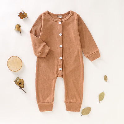 

Autumn Baby Boy Girl Casual Solid Print Romper Infant Long Sleeve Children Bodysuit Jumpsuit Outfits