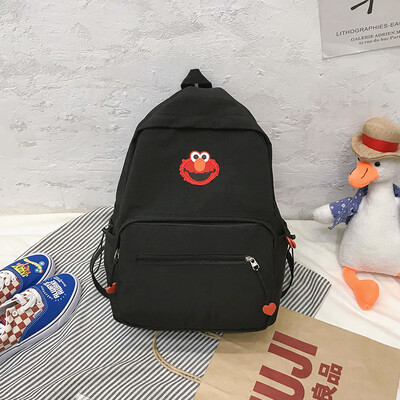 

Ins wind girl bag female 2019 new fashion canvas backpack Korean version of the high-capacity high school student backpack