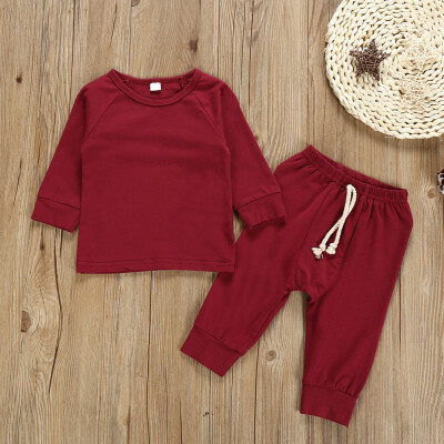 

Spring Autumn Casual Children Long Sleeve Top And Trousers Kid Two-piece Outfit Set