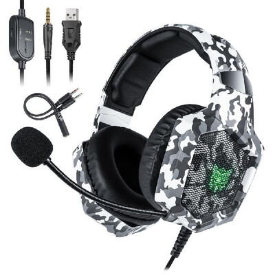 

ONIKUMA K8 35mm Gaming Headset Stereo Over-ear Headphones RGB LED Lights Noise-canceling Microphone Volume Control for PS4 New Xb