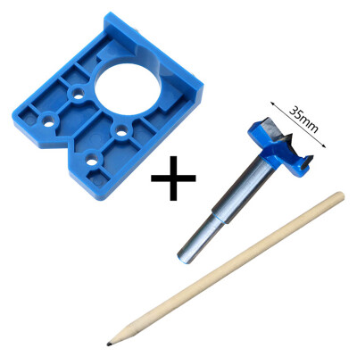 

35mm Drilling Door Locator Concealed Hinge Hole Boring Jig Drill Guide Blue Part