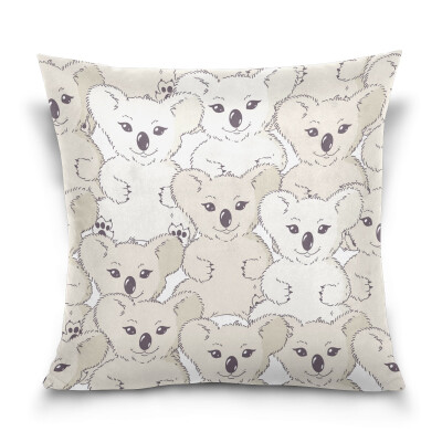 

ALAZA Throw Pillow Cover 16 X 16 inch Christmas Gift Cushion Cover with Koalas Printed Pillowcase