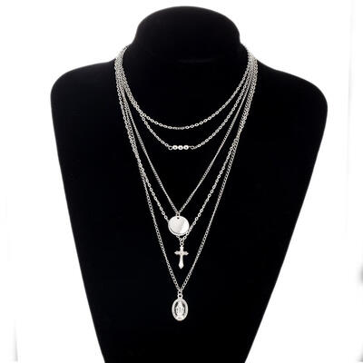 

Bohemian Bead coin Necklaces For Women Vintage Choker Cross Multi-layer Necklace Colares Statement Party Jewelry 2019 New
