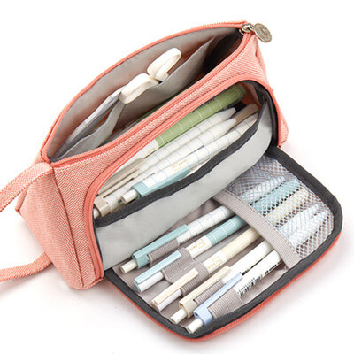 

Tailored Unisex Big Capacity Pencil Case Pen Pouch Holder Makeap Case Storage Bag