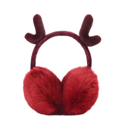 

Cute Fashion Antlers Earmuffs Outdoor Winter Warm Soft Plush Earwarmer Adjustable Headband Ears Muff for Women Girls