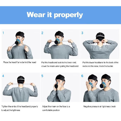 

3M HF-52 Silicone Half Face Gas Mask Respirator Organic Gas Protection Filter Cartridge Anti Dust Haze Painting Spraying
