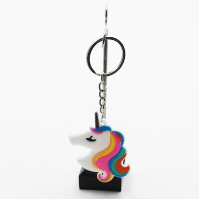 

1 Pcs Cartoon PVC Unicorn Keychains Animal My Little Horse Key Holder Woman Car Key Ring Bag Pendant Fashion Jewelry