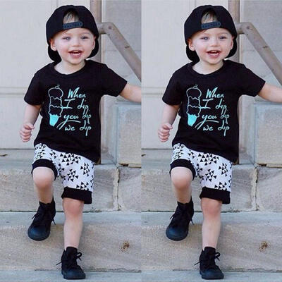 

2Pcs Toddler Kid Baby Boys Girls Clothes T-shirt Shirt Tops Pants Outfits Sets