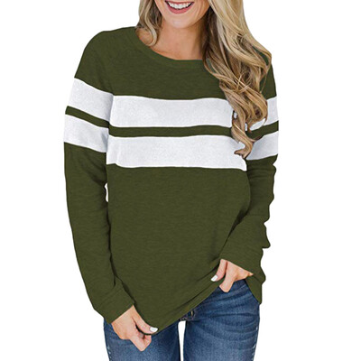 

Starmoon Women Casual Color Block Long Sleeve Pullover Tops Loose Tunic Sweatshirt BKL