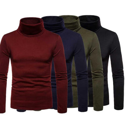 

Men&39s Thermal High Collar Turtle Neck Skivvy Long Sleeve Sweater Stretch T-Shirt