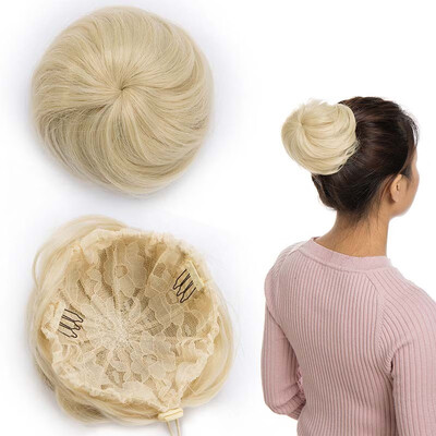 

Messy Hair Bun Chignons Synthetic Hair Extensions Wavy Updo Scrunchy Hairpieces