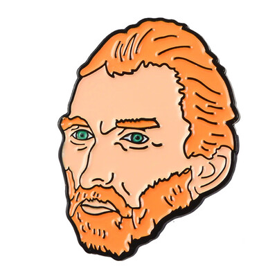 

Van Gogh Avatar Pins Ear Cartoon Alloy Brooch Personality Creative Badges