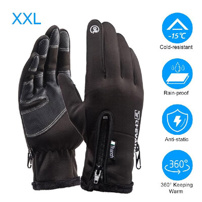 

Winter Warm Gloves Unisex Water-resistant Windproof Outdoor Sports Gloves with Fluff Lining Screen-Touching Gloves for Men&Wom