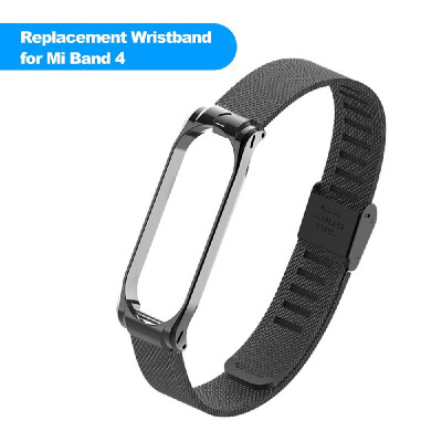 

Wrist Strap for Xiaomi Mi Band 4 Bracelet Strap Replacement Stainless Steel Wristband Adjustable Smartwatch Strap with Metal Buckl