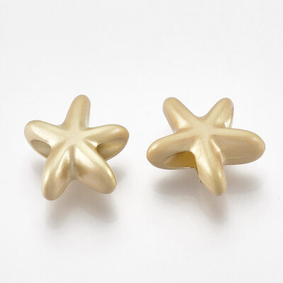 

Alloy European Beads Large Hole Beads Matte Style Starfish Matte Golden 165x15x7mm Hole 4x5mm