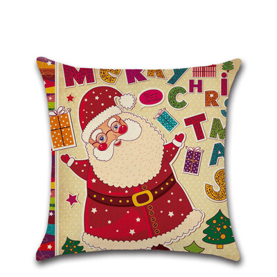 

Tailored Merry Christmas Pillow Cases Linen Sofa Cushion Cover Home Decor