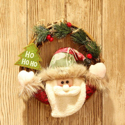 

Tailored Merry Christmas Party Poinsettia Pine Wreath Door Wall Garland Decoration