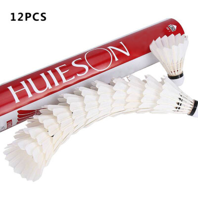 

12pcsPack Super Durable Badminton Shuttlecock Goose Feather Cork Wood Head