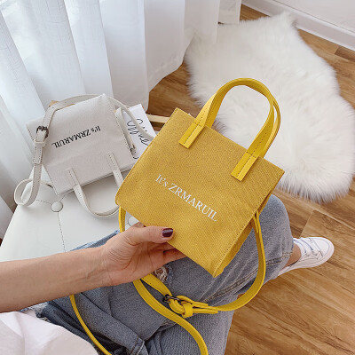 

Qiao Bani 2019 new South Korea ins fashion net red street beat letters canvas shoulder shoulder diagonal tide handbag