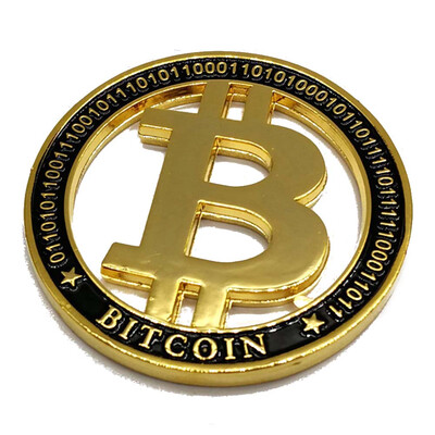 

Gold Bitcoin Commemorative Round Collectors Coin Bit Coin