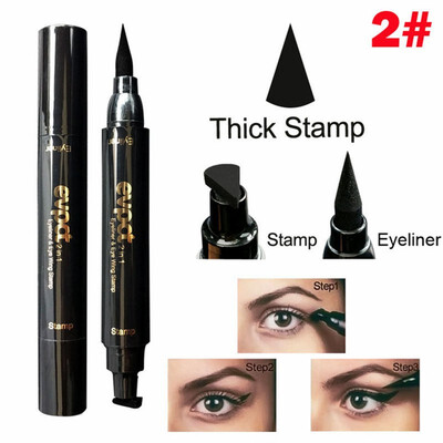 

New Sexy Waterproof Double Head Black wing shape Eyeliner Seal Eyeliner Stamp Pencil Cat Eye Cosmetic Makeup Tool Maquiagem