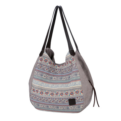 

Tailored Women Fashion National Large Capacity Canvas Handbag Single Shoudler Bags Totes