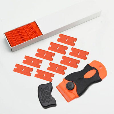 

100DIY Car Offroad Plastic Double Edged Razor Blades W 1x Scraper Removal Tool