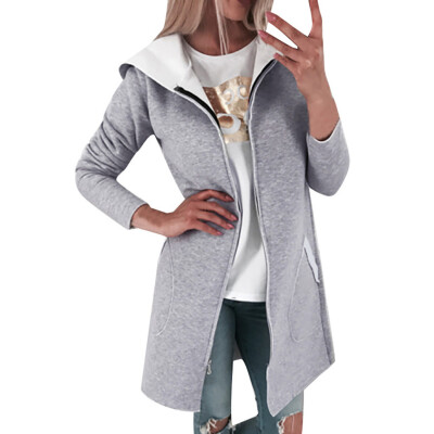 

Toponeto Fashion Women Casual Coat Outwear Pocket Solid Sweatshirt Hooded Jacket Overcoat