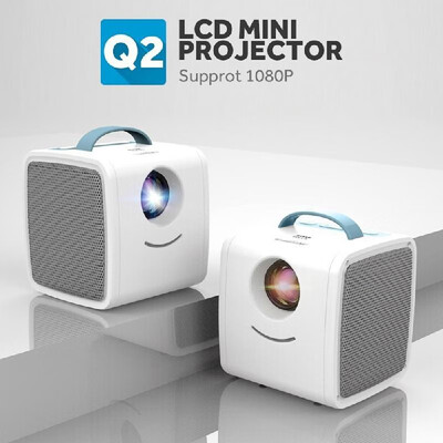 

Q2 Mini Portable LCD Projector 700 Lumens 1080P 70" Kids Video Story Animation Projection Machine Family Education School Busines