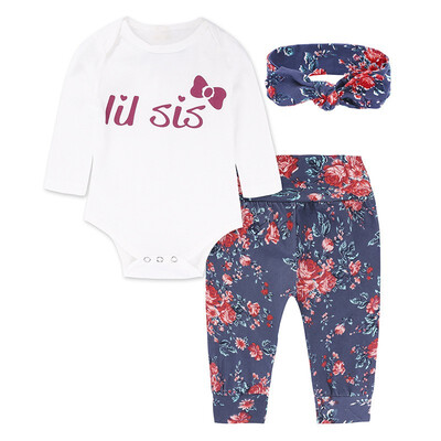 

Three Pieces Romper Children Floral Suit Comfortable For Dressing Suitable For Different Occasion
