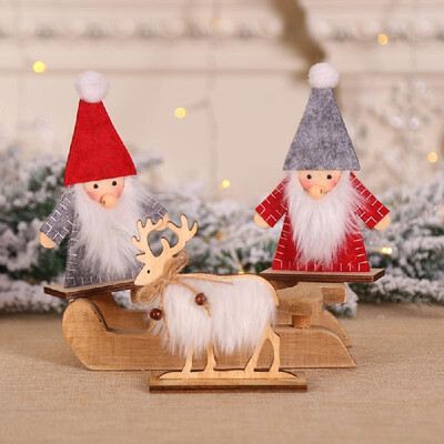 

Christmas Santa Doll Ornament Christmas Desk Showroom Party Home Decor 3pcs, Swedish Gnomes Christmas Decoration Toys 2 Gnomes 1 Reindeer Gray