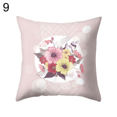 

Romantic Flower Print Pillow Case Waist Throw Cushion Cover Office Home Decor
