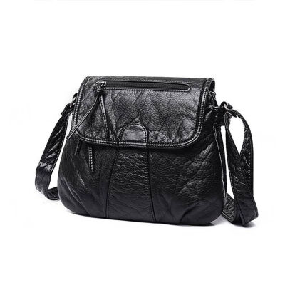 

Hot 2019 Women Handbags Fashion Flap Messenger Bag Women Lady Mini Multi Pocket Single Shoulder Strap Soft Washed Leather Bags