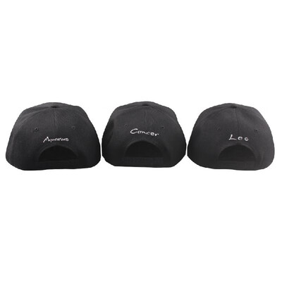 

New Fashion Men Women Cap Pattern Embroidery Eyes Snap Back Flat Hat Baseball Hip-Pop Cap Black