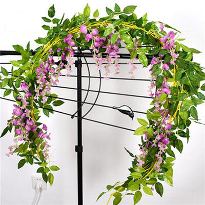 

FUNNYBUNNY 361 Feet Artificial Silk Wisteria Vine Ratta Silk Hanging Flower Wedding Decor
