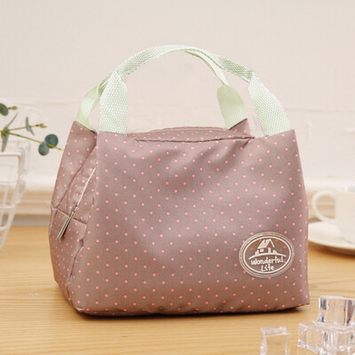 

Siaonvr Insulated Cold Canvas Stripe Picnic Carry Case Thermal Portable Lunch Bag