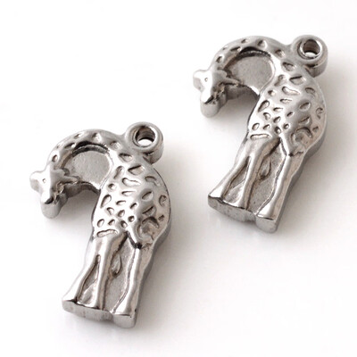 

304 Stainless Steel Pendants Giraffe Stainless Steel Color 175x12x4mm Hole 15mm