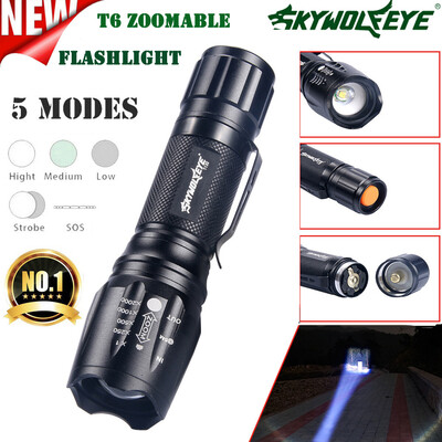 

Saidsome SkyWolfEye Outdoor Aluminum Flashlight XML-T6 5Modes Zoomable Flashlight flashlight lamp
