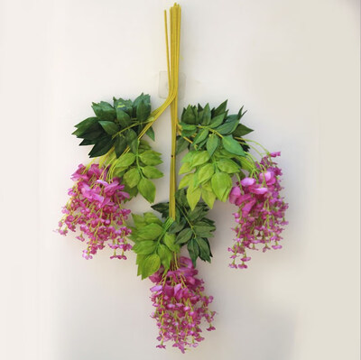 

FUNNYBUNNY Artificial Silk Wisteria Vine Hanging Flower Wedding Decor 6colors