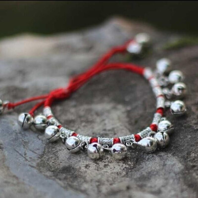 

New jingle red bracelet female mens jewelry jingle sound bracelet size adjustment handmade hand&foot universal