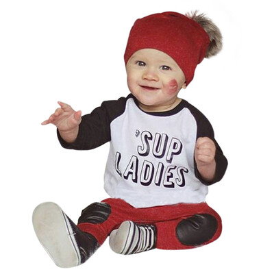 

Baby Kids Suit Long Sleeve Letter Print T-Shirt Top Pants Outfits Set Clothes