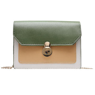 

Women PU Shoulder Messenger Bag Fashion Contrast Color Cross-Body Bag
