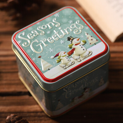

Siaonvr Square Bump Candy Box Storage Iron Box Christmas Candy Cans ChildrenS Gift