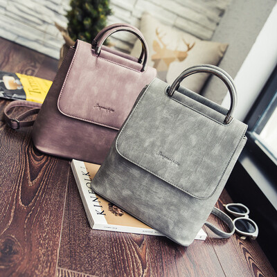 

Trendy fashion backpack womens car sewing thread PU leather bag girl college wind student backpack