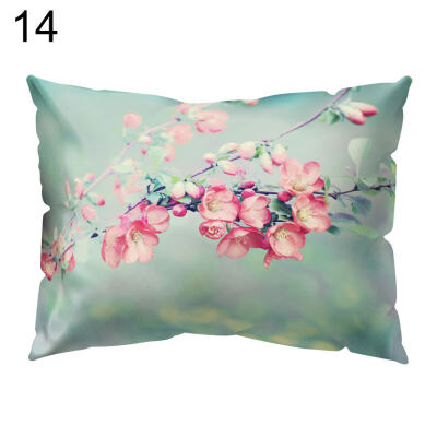 

Fresh Pillow Case Plant Flower Soft Cushion Cover Home Office Car Decoration