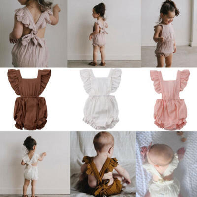 

Newborn Baby Girls Summer Clothes Ruffle Romper Bodysuit Playsuit Clothes Outfit
