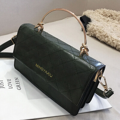 

Retro bag women 2019 new Korean Lingge handbag fashion embroidery line shoulder chain diagonal bag