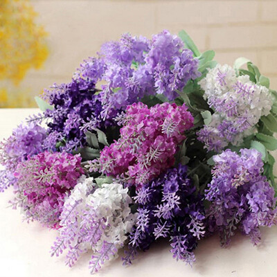 

Artificial Lavender Silk Flower Bouquet Wedding Home Party DIY Decor 10 Heads